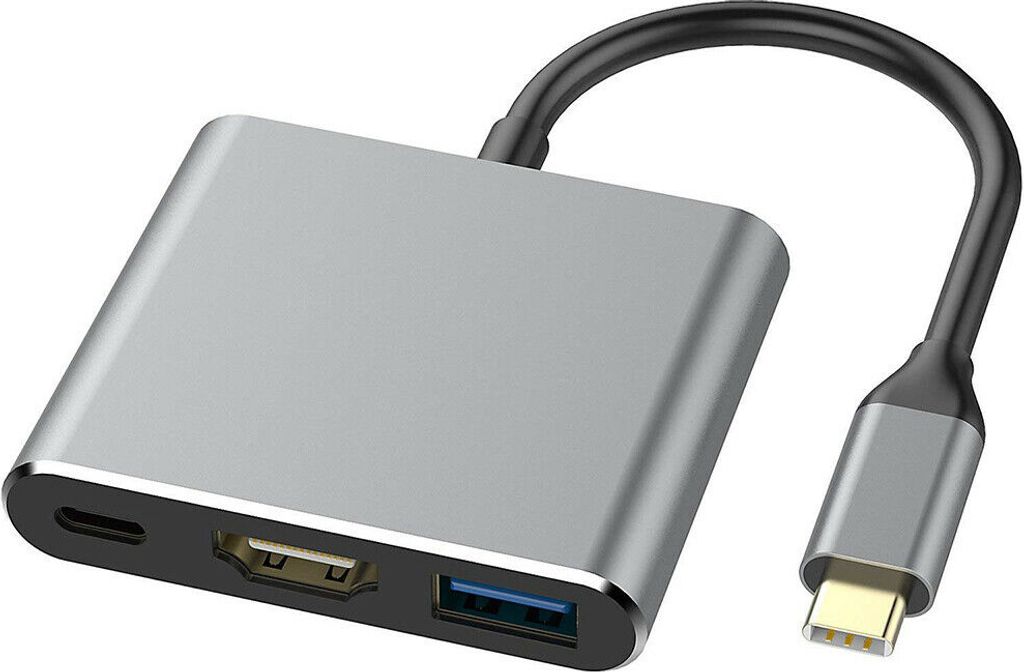 MMOBIEL HDMI Typ C HUB HDMI Adapter USB C zu HDMI Adapter USB 3.1-3.0 (GRAU)