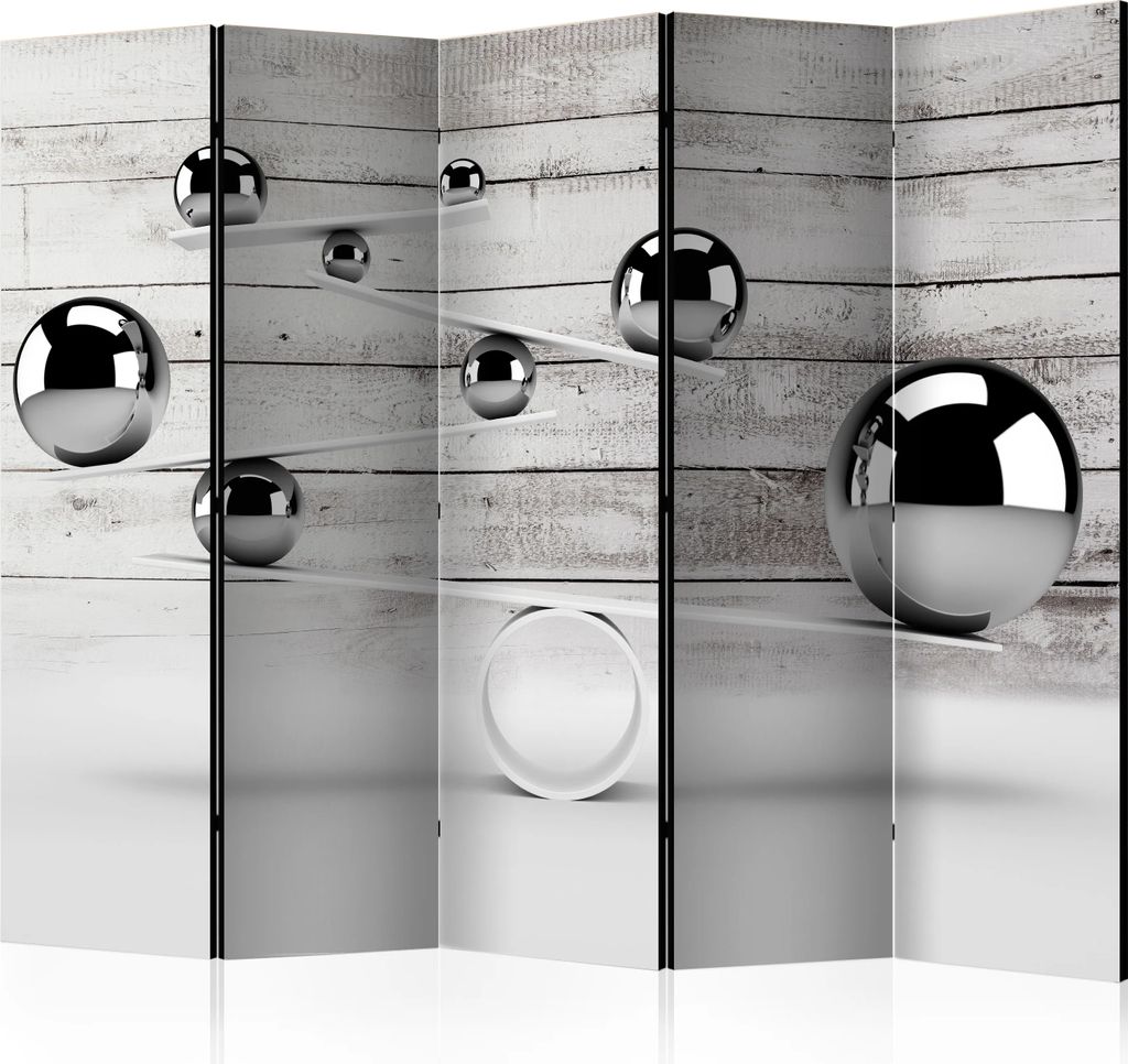 5-teiliger Doppelseitiger Vlies Paravent - Balance II 225x172 cm 3D f-A-0333-z-c