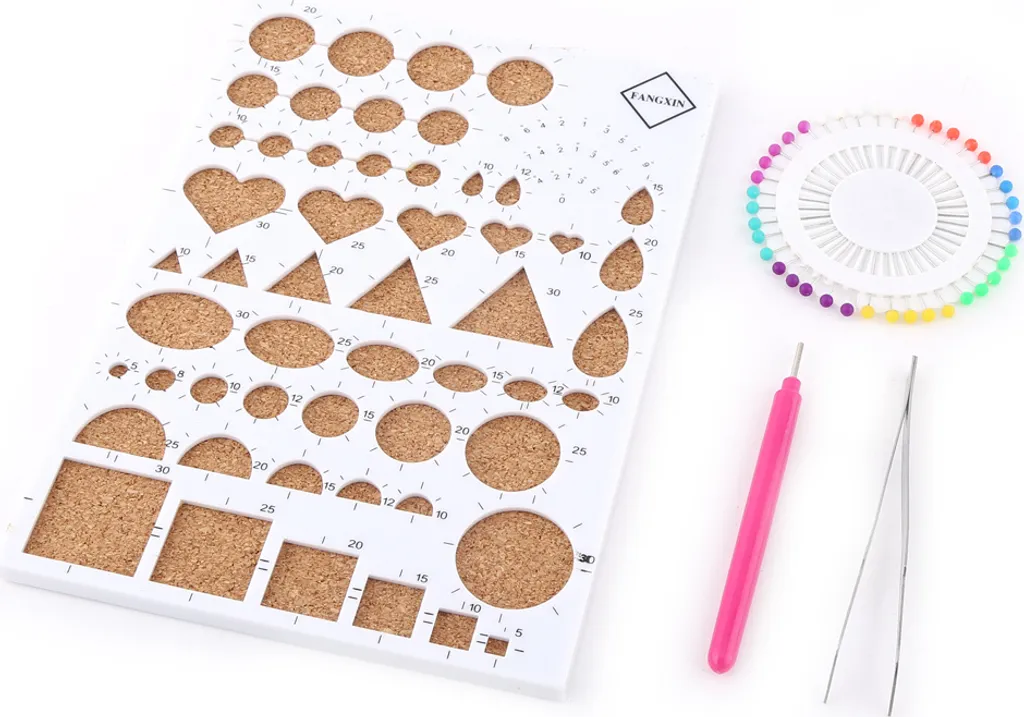 Accessori Quilling Carta: Kit con Lavagna Template e Penna Bianca