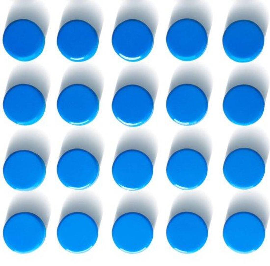 Starke Magnete 20 Stück Mini Blau für Whiteboard