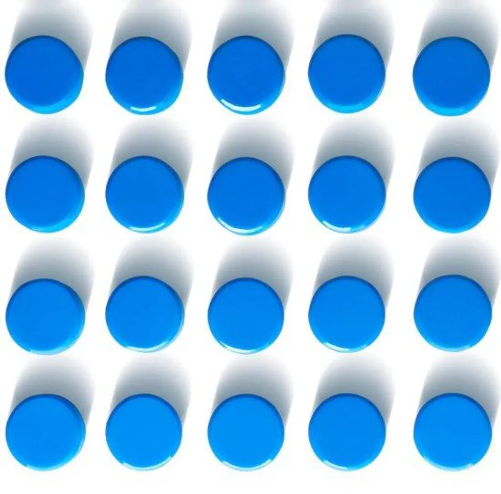 Aimants de bureau puissants, lot de 20 mini-aimants bleus, 11mm néodyme