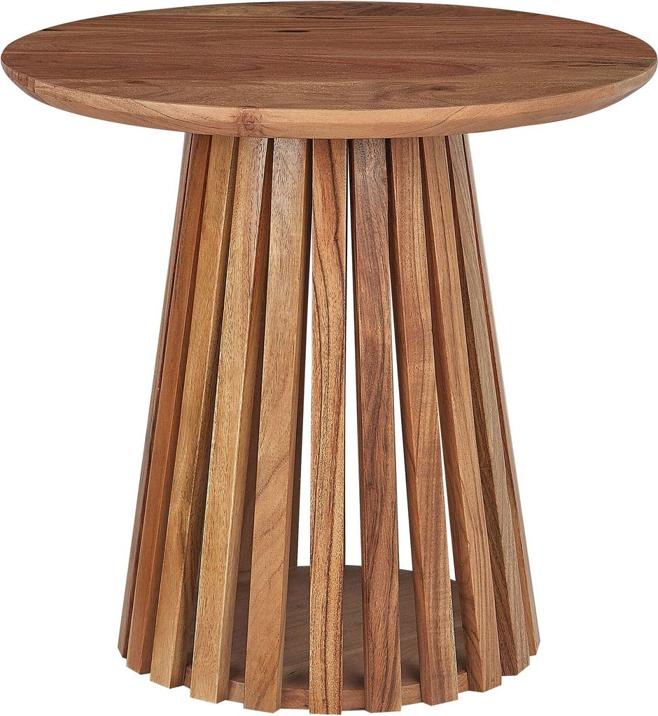 BELIANI Couchtisch Dunkelbraun Akazienholz Rund ⌀ 50 cm Produktbild 