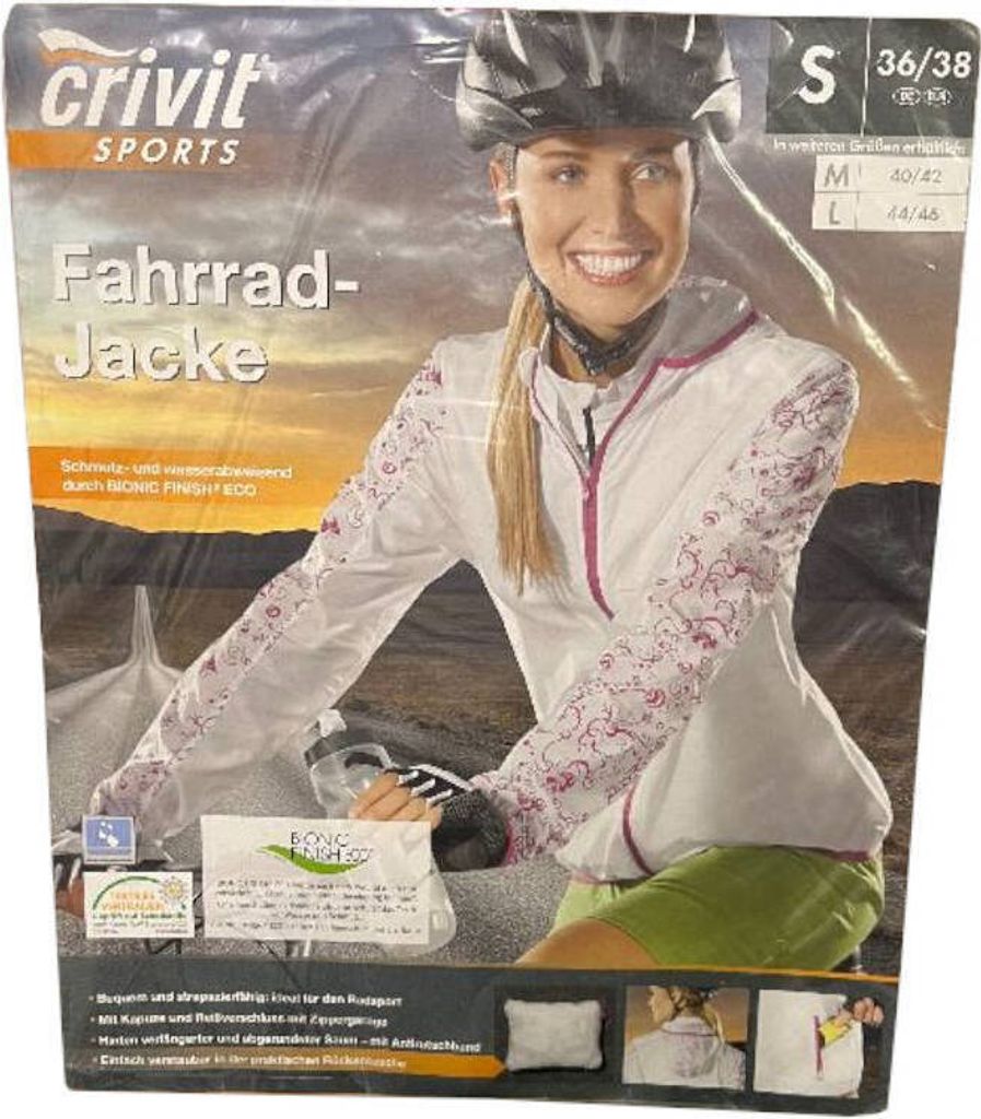 Crivit Sports Damen Fahrrad-Jacke Bequem und strapazierfähig Radsport Weiß S