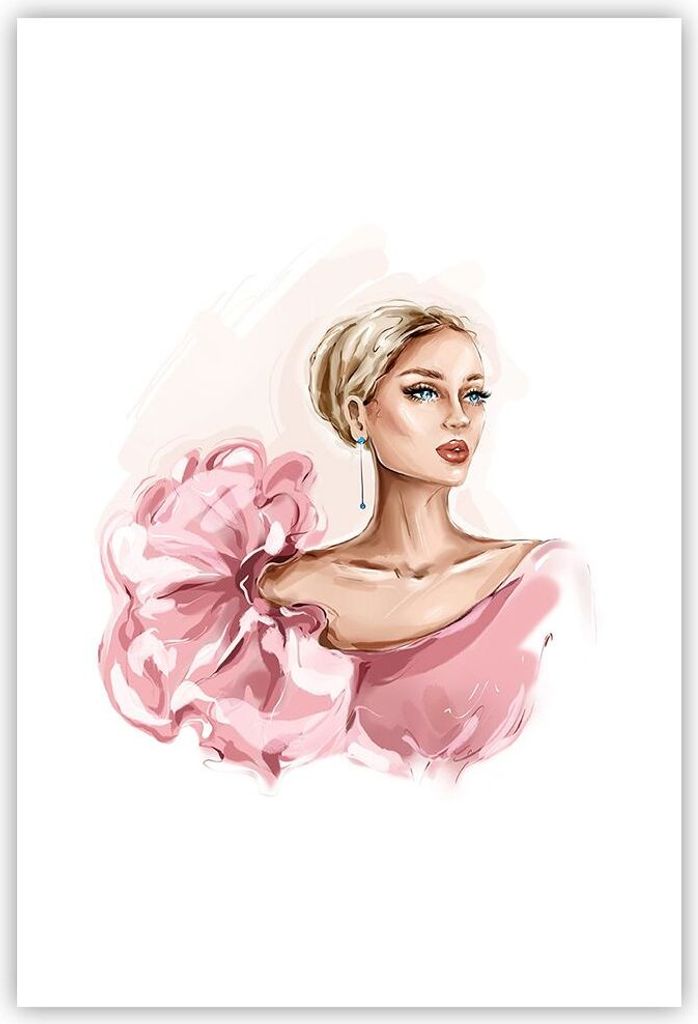 Poster - Poster ohne Rahmen - Frau Künstlerin Mode - 61x91,5 cm - Wand Bild - Wanddeko - Wandbilder - Kunstposter - Wandposter - Bilder - Kunstdru...