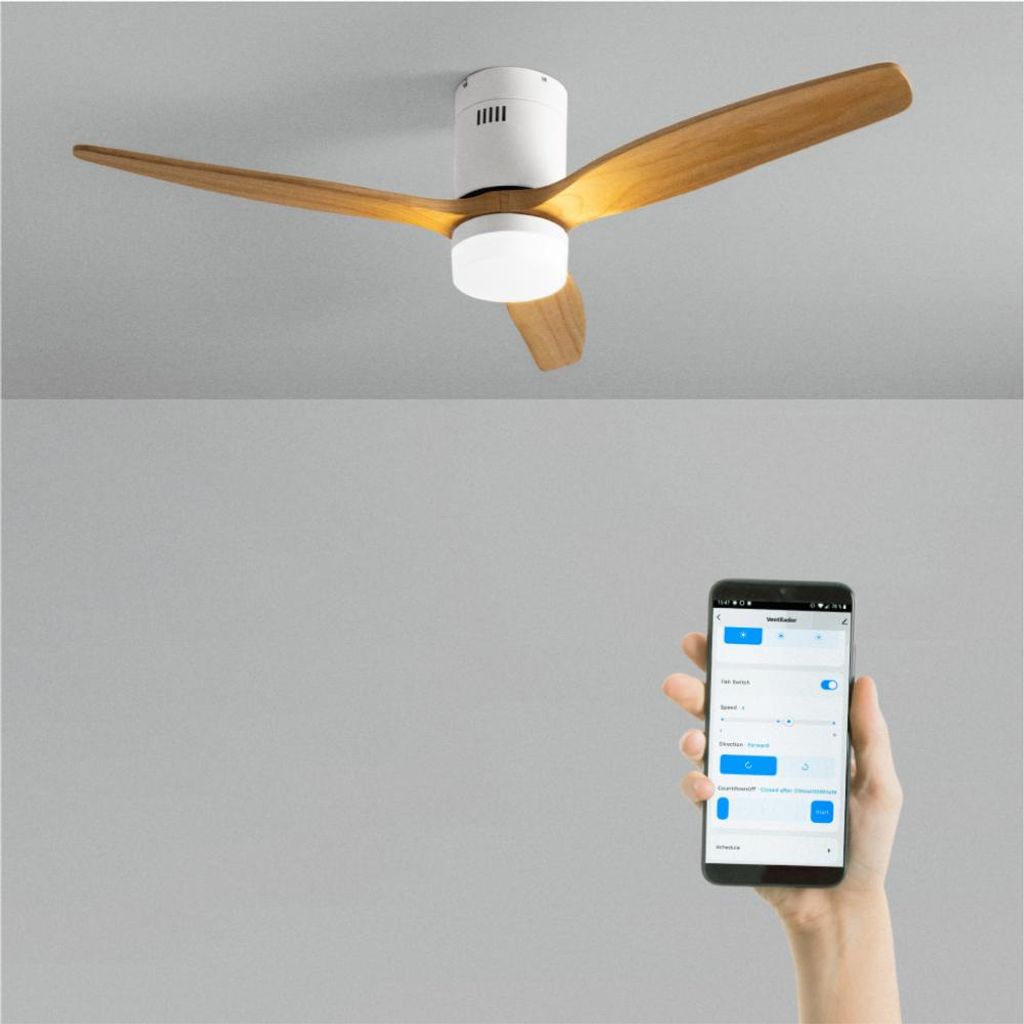 WIND CALM - Leiser Deckenventilator 40W mit technischen ABS-Blättern in verschiedenen Größen