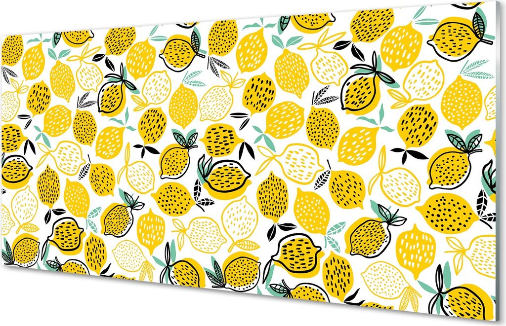 Glasbilder 100x50 Wandkunst Zitronen