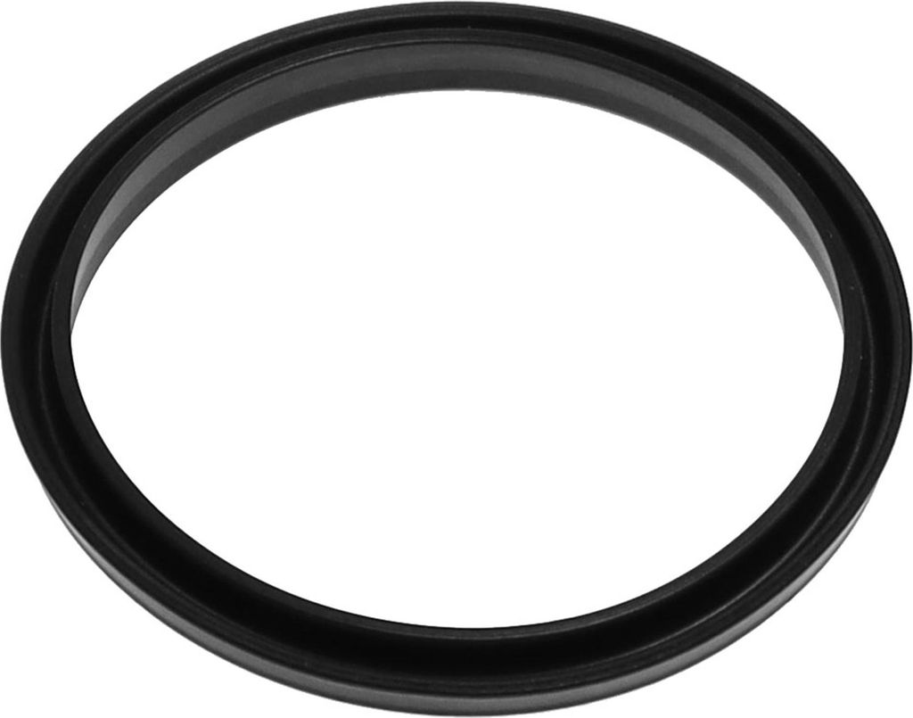 A black ring-shaped gasket is shown against a white background.