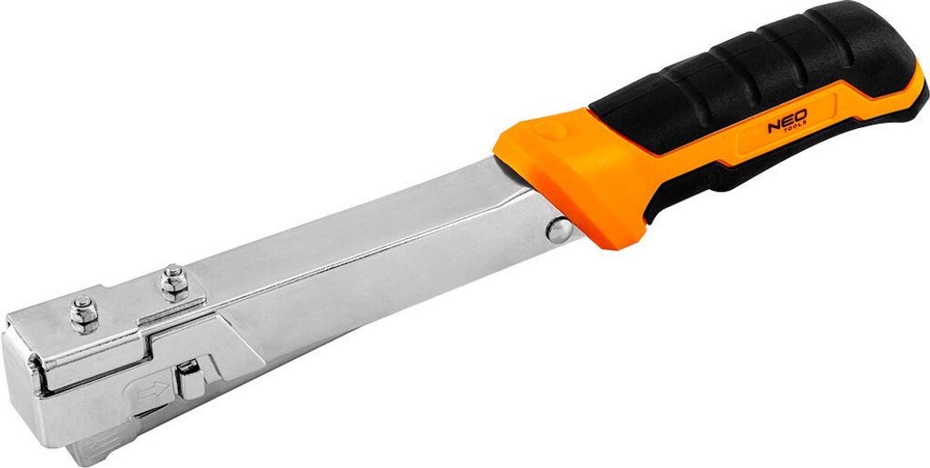 NEO TOOLS Hammertacker handtacker Polsterklammergerät Möbelhefter, 6-10 mm, für G-Klammern, Stahlkonstruktion mit hochgekohlten gehärteten Stah...