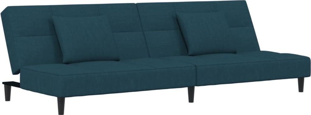 "2026 Aktion"Schlafsofa 2-Sitzer/Chaiselongue - elegantes Design - Sofabett Wohnzimmer - mit 2 Kissen Blau Samt - 200x84,5x69cm - Schlafsofas NeuM...
