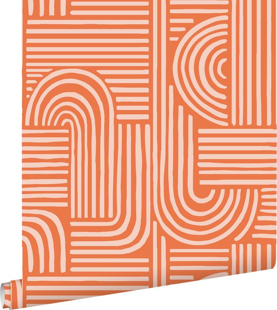 ESTAhome Tapete 3D-Muster Orange 50 x 900 cm