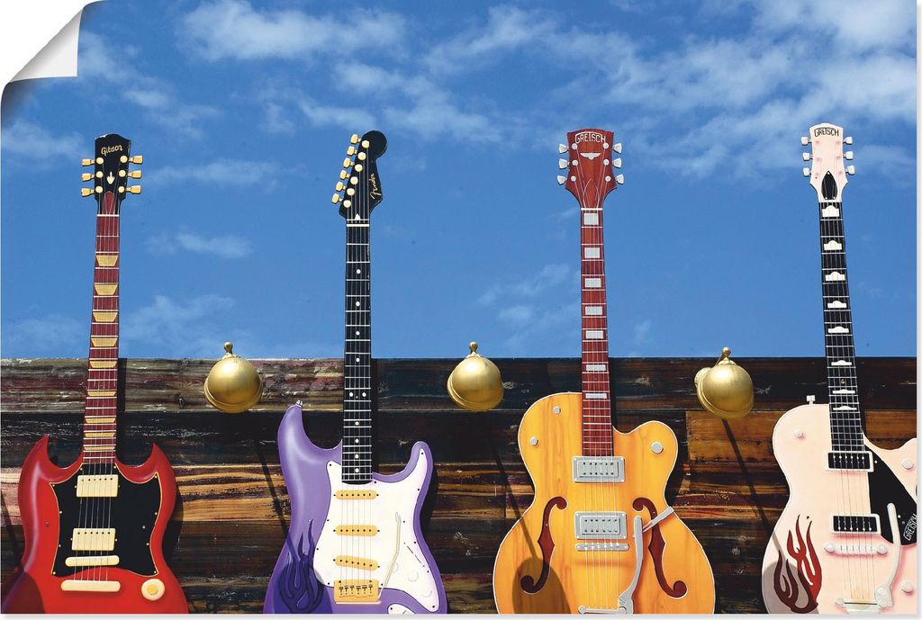 ARTland Poster Vier Elektrogitarren Größe: 30x20 cm Produktbild 
