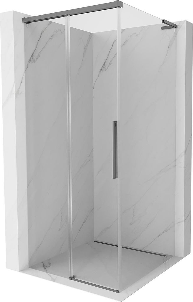 Mexen Rox L Duschkabine, verschiebbar 95 x 95 cm, transparent, Gun Metal - 8C2L-095-095-95-00