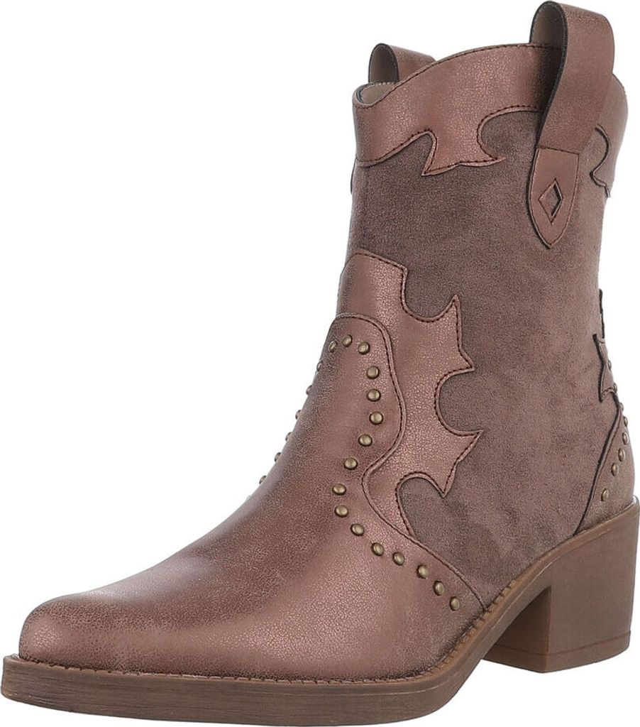 Ital-Design Damen Stiefeletten  Wildlederoptik, Lederoptik Produktbild 