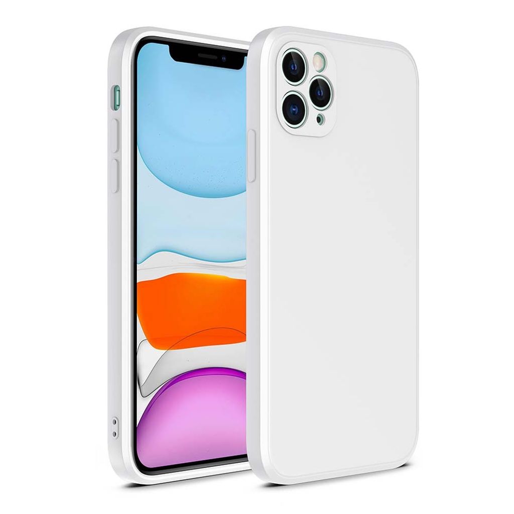 Smartphonica iPhone 12 Pro Max Silikonhülle mit weicher Innenseite - Weiß