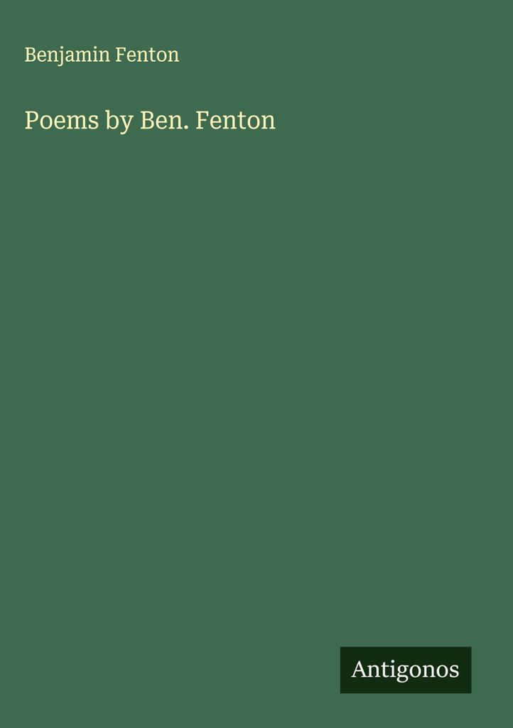Gedichte von Ben. Fenton
