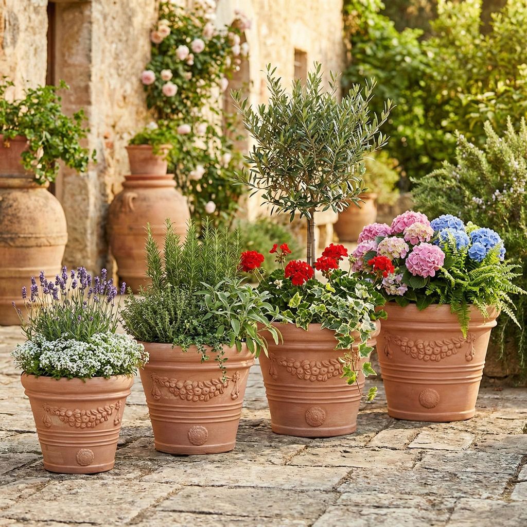 Teramico "Festonato" Terracotta Topf Frostfest 35 cm