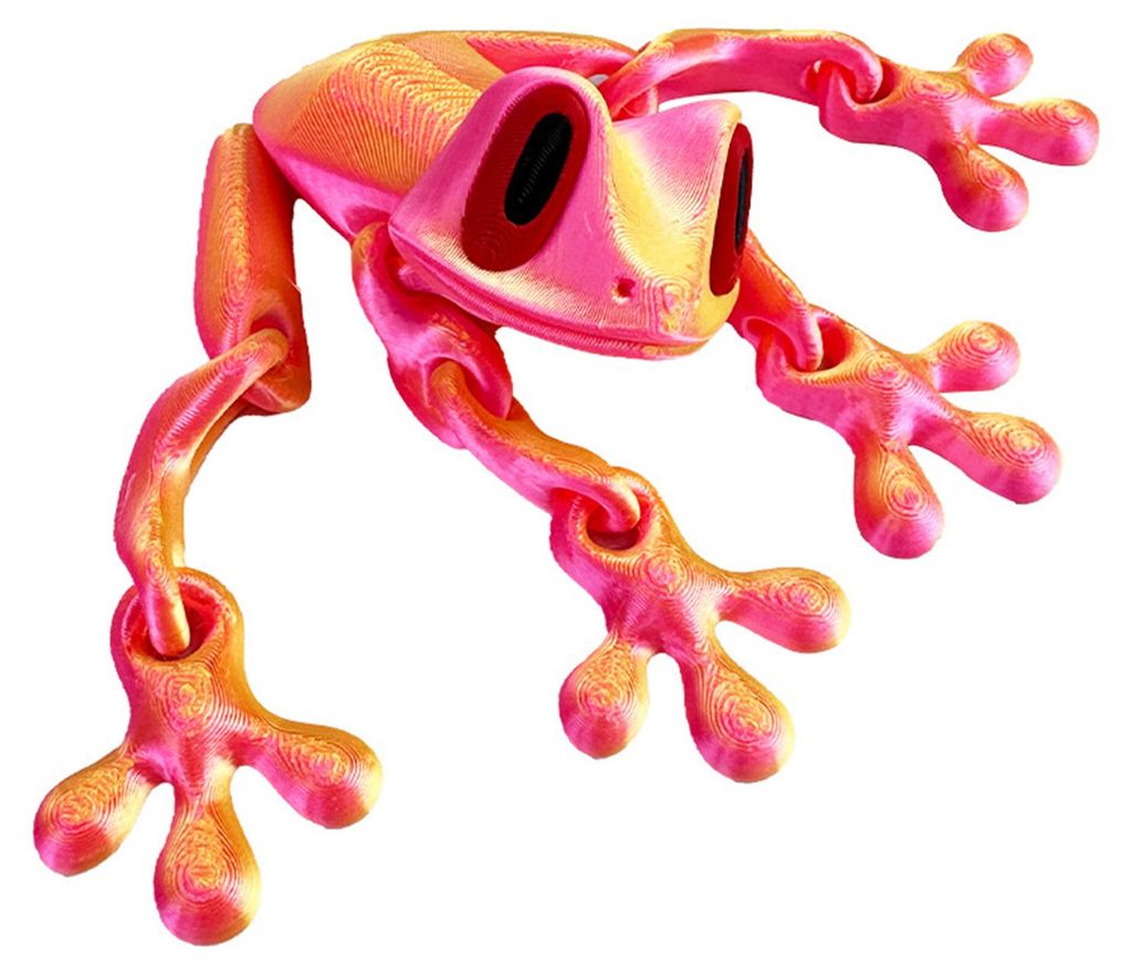 3D-gedruckter Frosch-Kühlschrankmagnet mit beweglichen Gelenken, Frosch-Fidget-Toy, bewegliche Tierfigur, magnetischer Frosch als Dekoration für ...