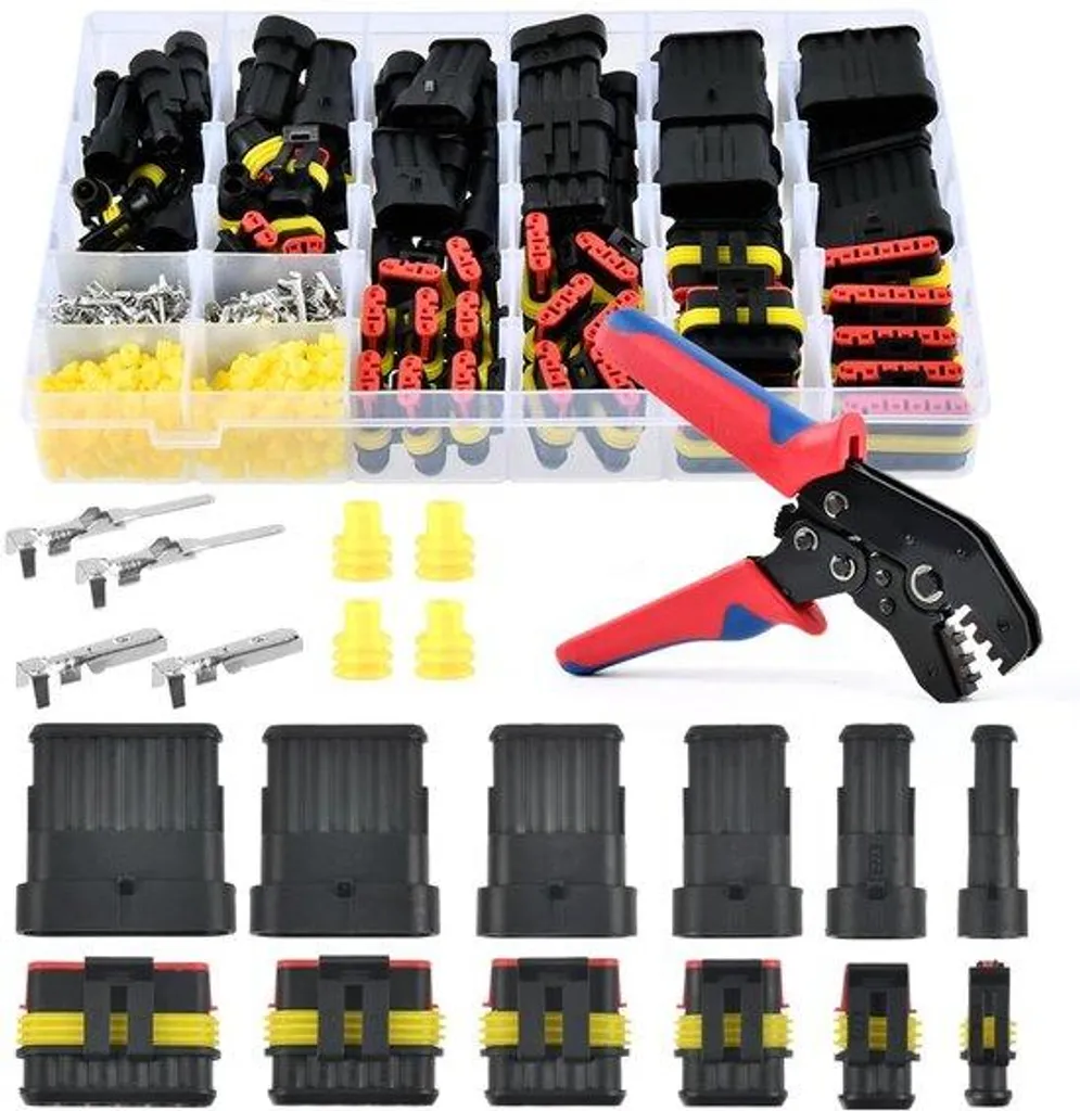 Kit raccordement électrique étanche moto et bateau avec fiches à sertir