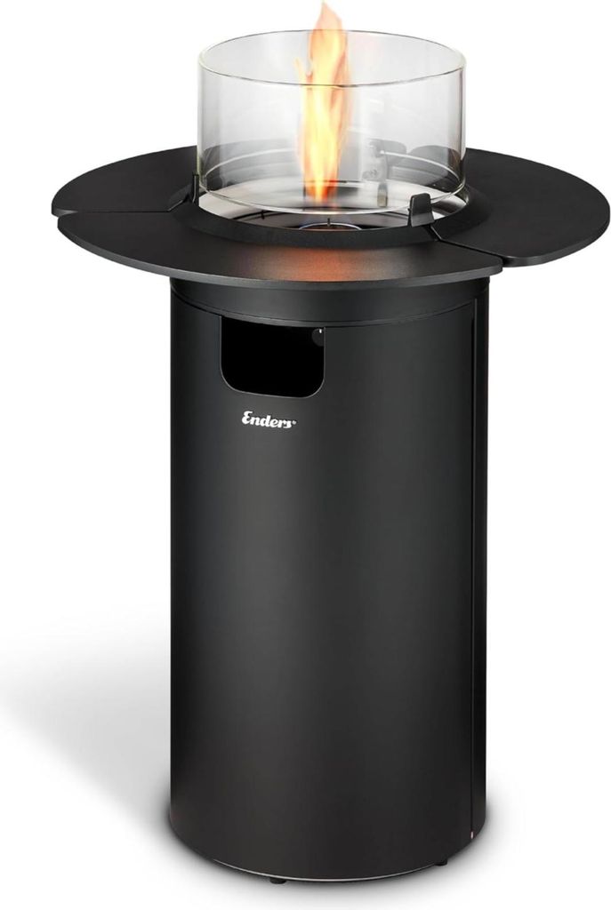 Patio Fire NOVA M czarny / srebrny 50mbar z półką na stół Zdjęcie produktu 