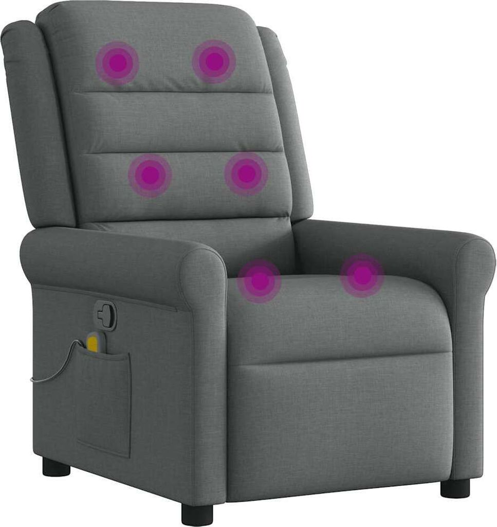 Massage-Relaxsessel, Stoff, Dunkelgrau