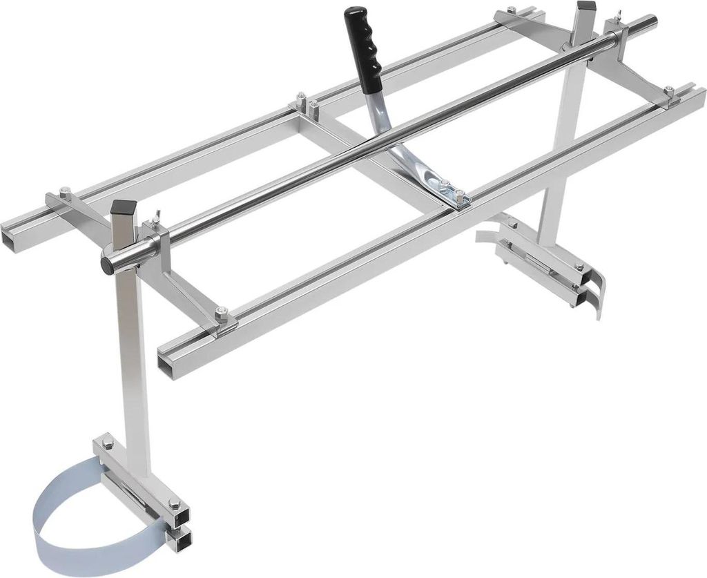 Kettensägen-Sägewerk - Mobiles Sägewerk-Set - Höhenverstellbar - Schnittbreite bis 91 cm - Für Bohlen schneiden und Holzarbeiten - Silber