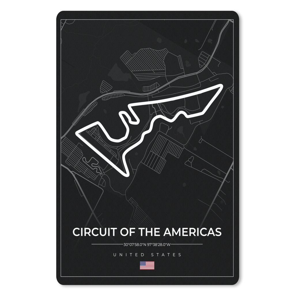 MuchoWow Mauspad Mousepad Amerika - Rennstrecke - Formel 1 - Circuit of the Americas - Rennsport - Schwarz 40x60 cm - Mousepads - Maus Mat - Pad ...