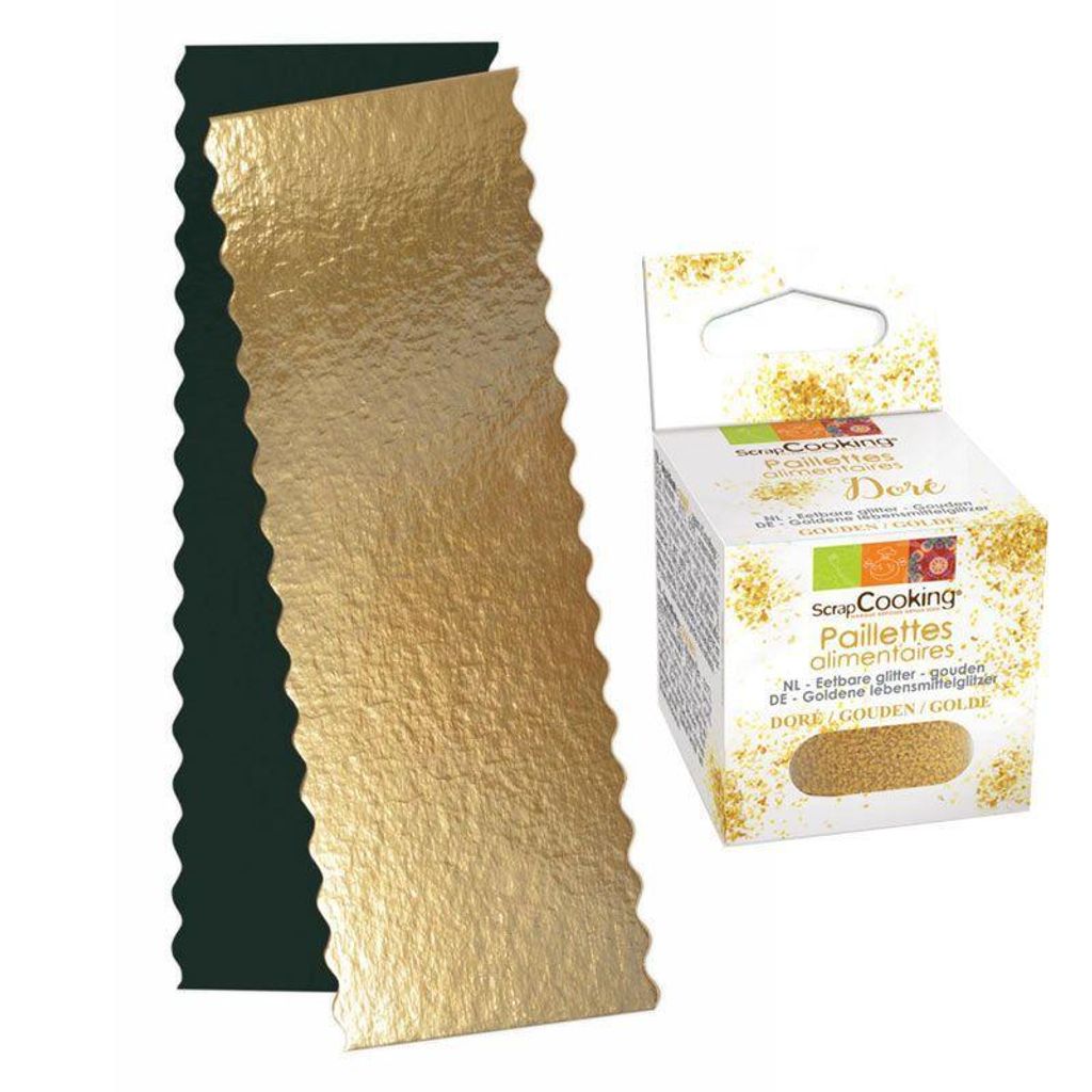 Kuchen Schlagzeug + Goldene lebensmittelglitzer