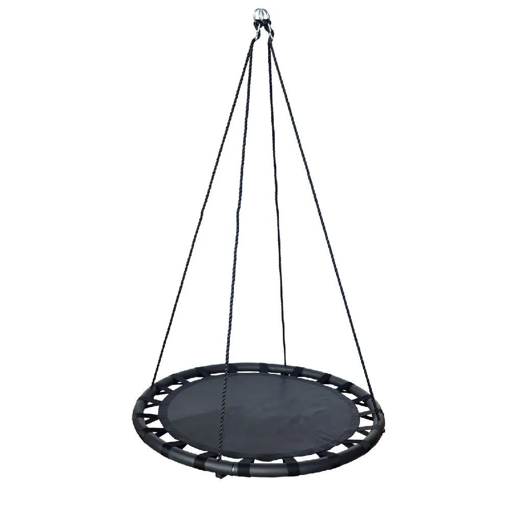 Altalena a Nido 100cm Outdoor Play - Struttura in Acciaio e Tappeto Nero