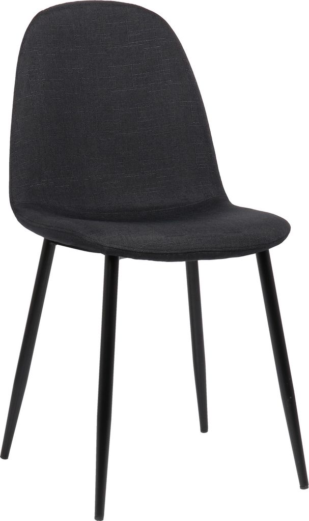 TPFLiving Esszimmerstuhl Naples Stoff Gestell Metall schwarz schwarz