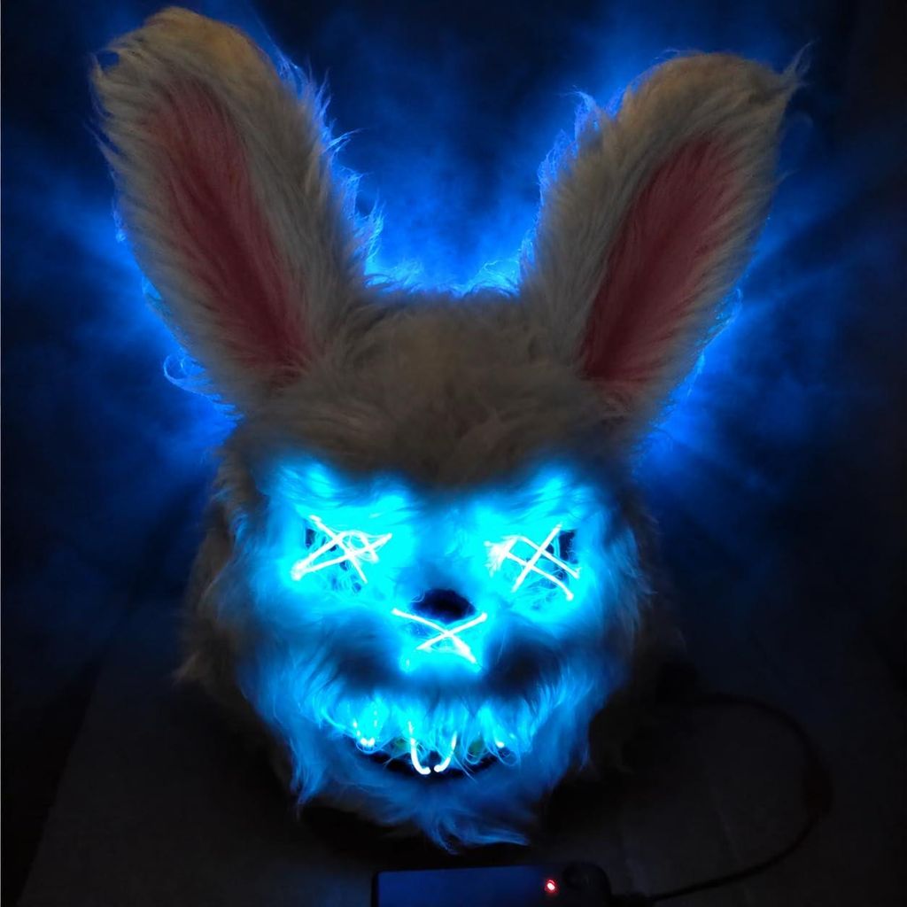 Horror Hase LED Grusel Maske - wie aus Purge steuerbar, Produktbild 
