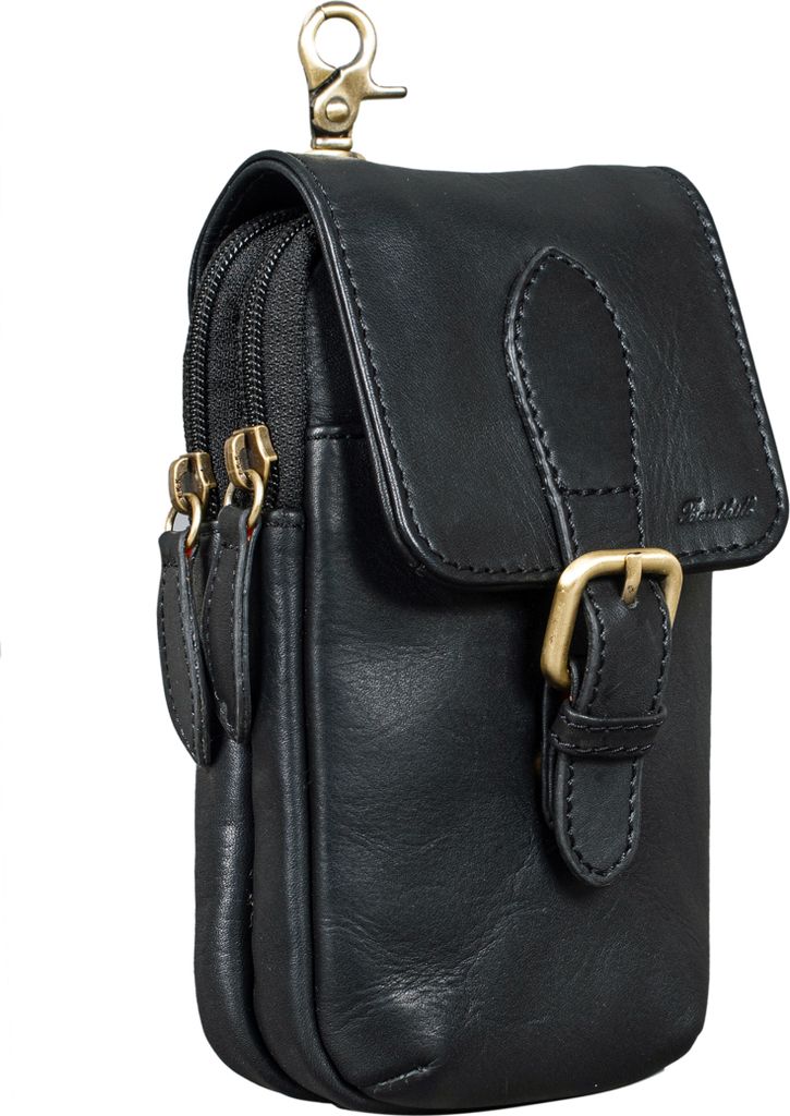 Benthill Gürteltasche aus Echtleder - Hüfttasche aus Rindsleder - Wandertasche für Damen & Herren - Organizer / Partytasche