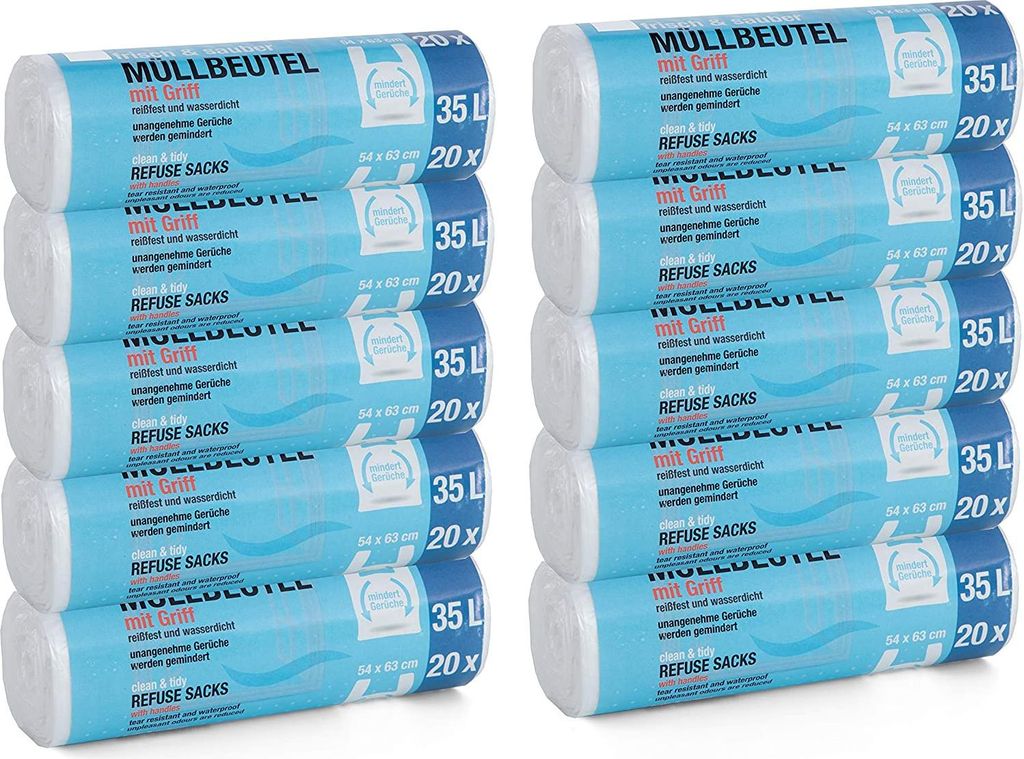 Müllbeutel 35 Liter | 10 Rollen à 20 Stück (200 Stück) | Produktbild 