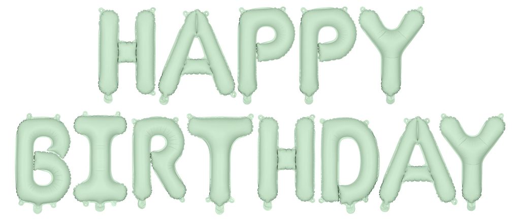 Ballon Girlande Happy Birthday 340x35cm Schriftzug Grün Produktbild 