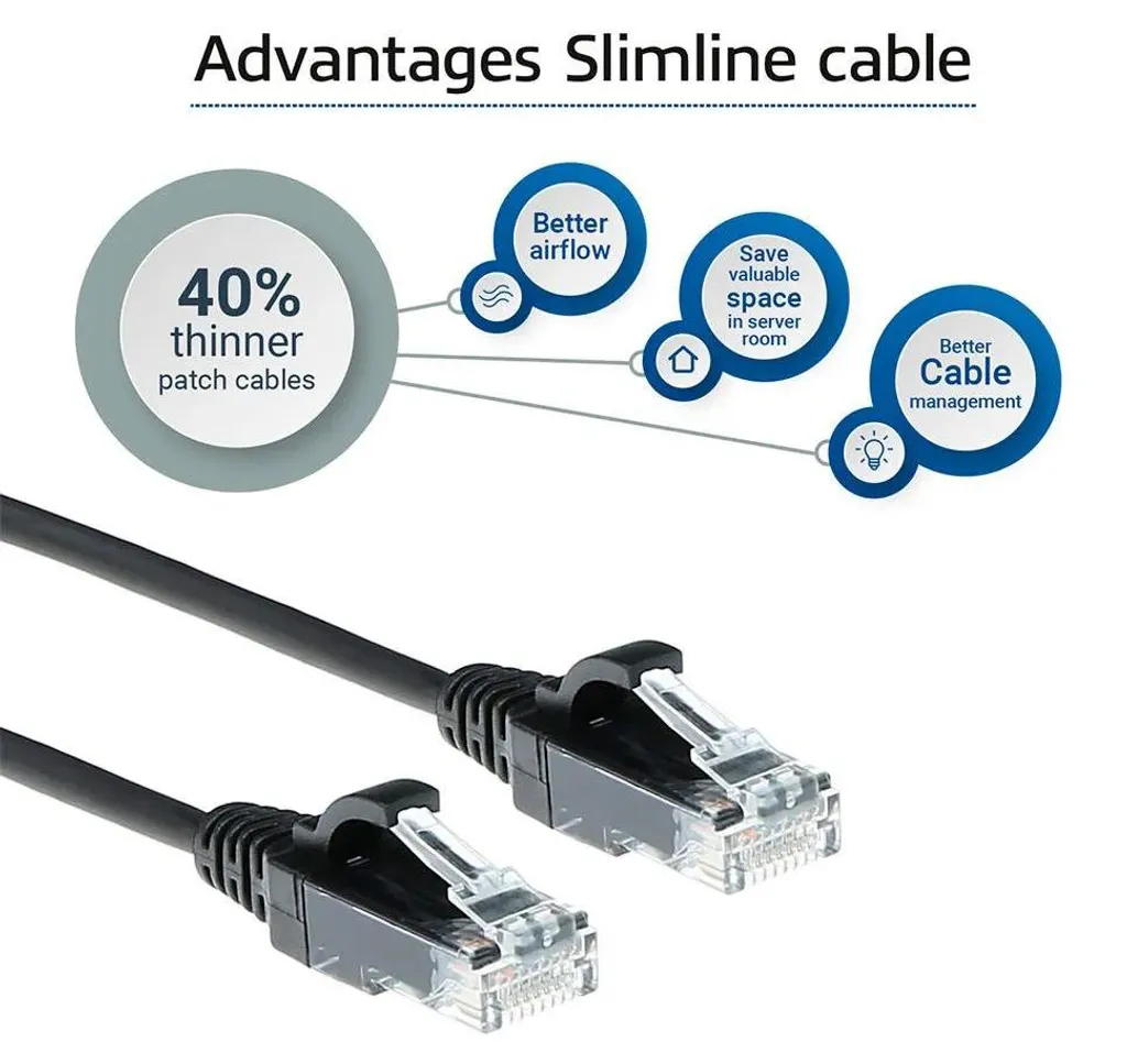 Câble patch CAT6 5m ACT pour armoire réseau compacte et datacenter noir - 10