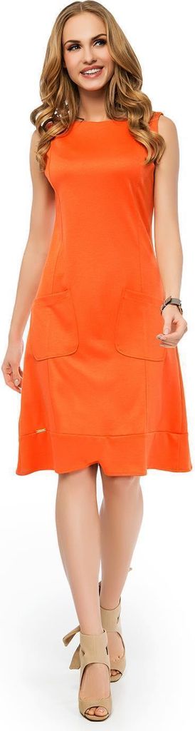 Damen Basic Mittellanges Kleid Dress; Orange/S (36)