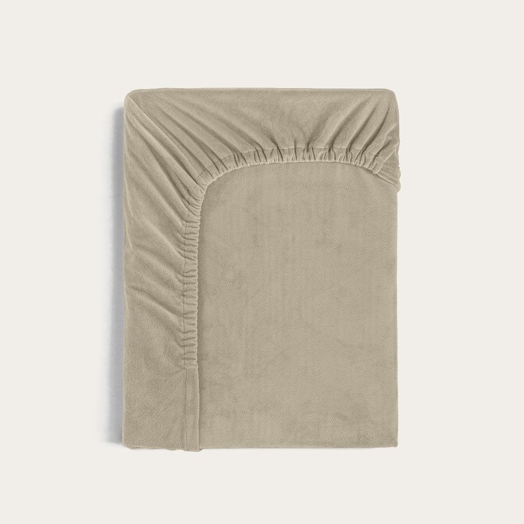 HappyBed Spannbettlaken | Samt Taupe