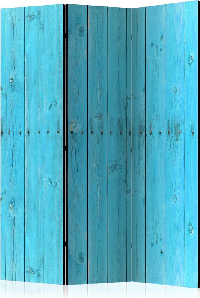 3-teiliger Einseitiger Vlies Paravent - The Blue Boards 135x172 cm Muster f-B-0102-z-b