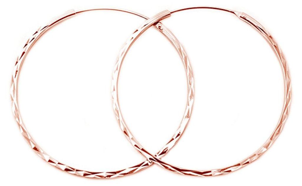 Fashion gold-plated round earrings made of silver AGUC2439 / SCS-ROSE - Diameter: 4 cm