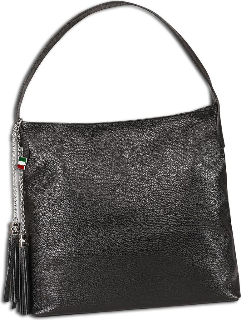 Florence Damen Schultertasche Hobo Bag Leder Tasche schwarz OTF180S1