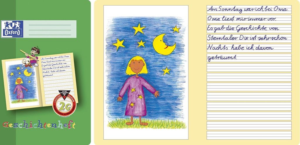 Oxford Geschichtenheft A4 16 Blatt Lineatur 2G 10Stk Immagine del prodotto 