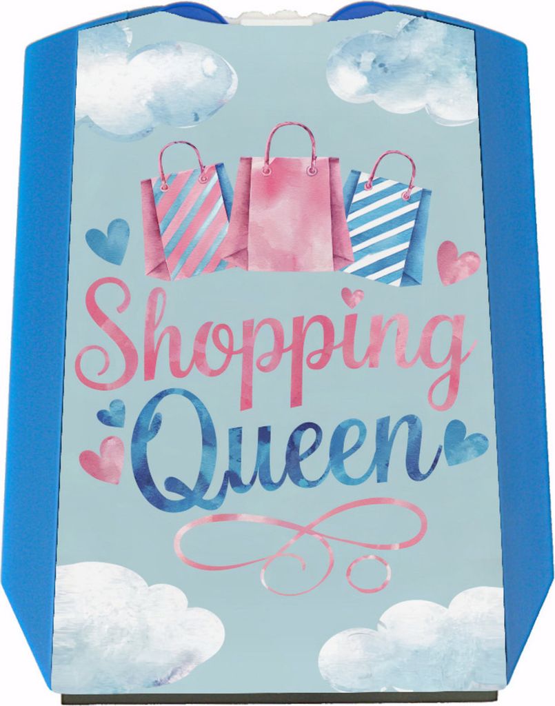 Shopping Queen Parkscheibe mit Einkaufstaschen und Herzen