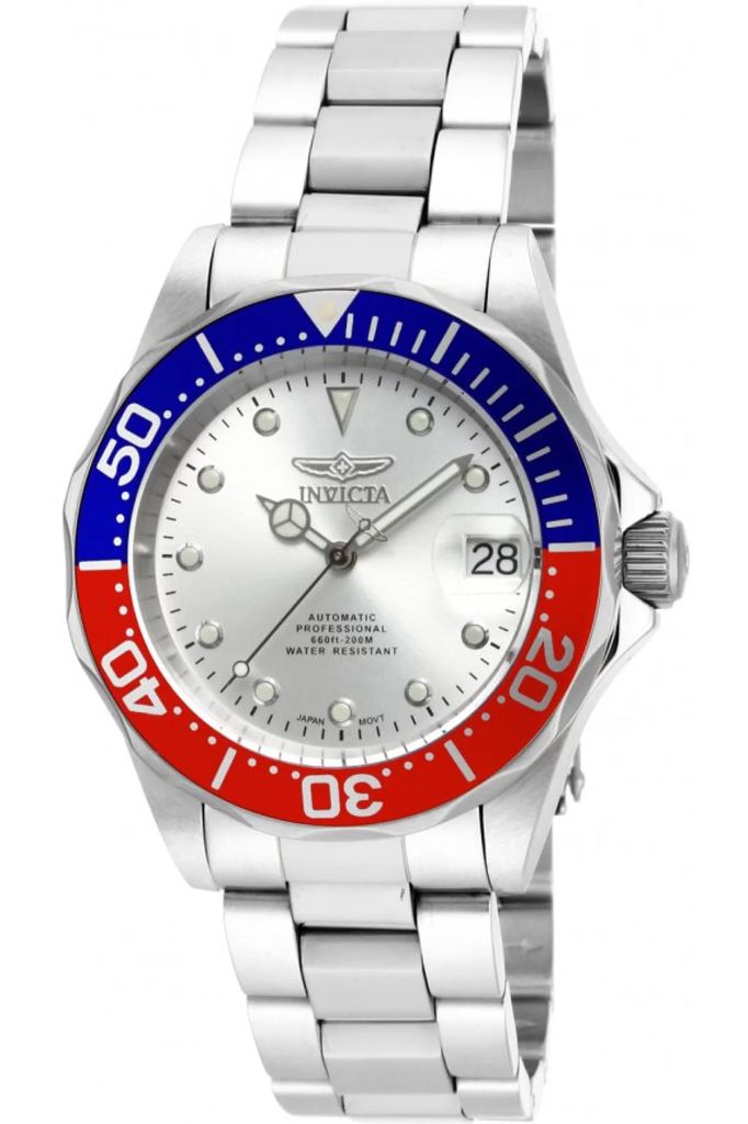 Invicta Pro Diver 17041 Herren uhr - Wasserdicht - Analog - Automatikuhr - Edelstahl mit silbernen zifferblat - 40mm