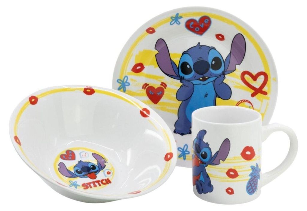 Geschirrset aus Porzellan Geschenkset Frühstücksset 3tlg. Produktbild 