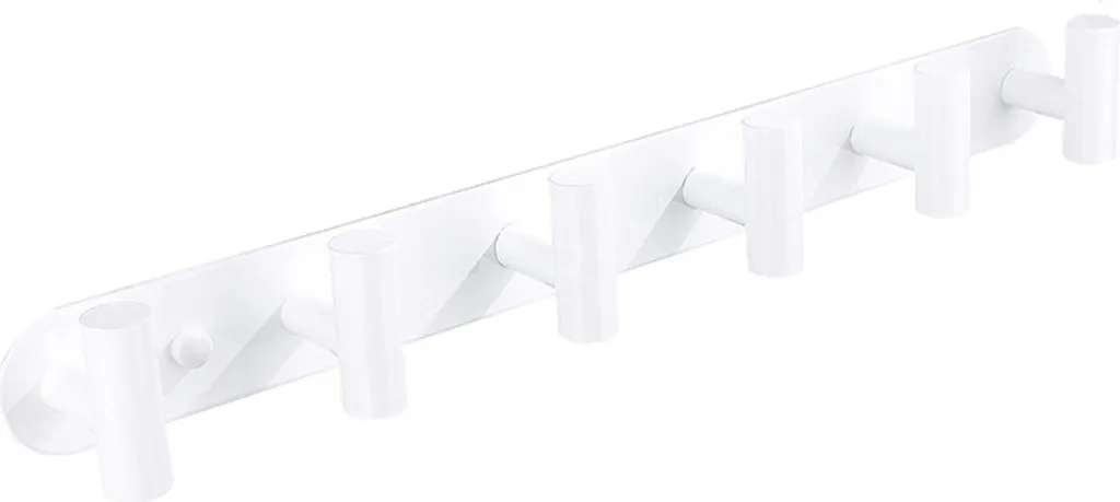 INF Appendiabiti da parete in acciaio inossidabile - 6 ganci Bianco