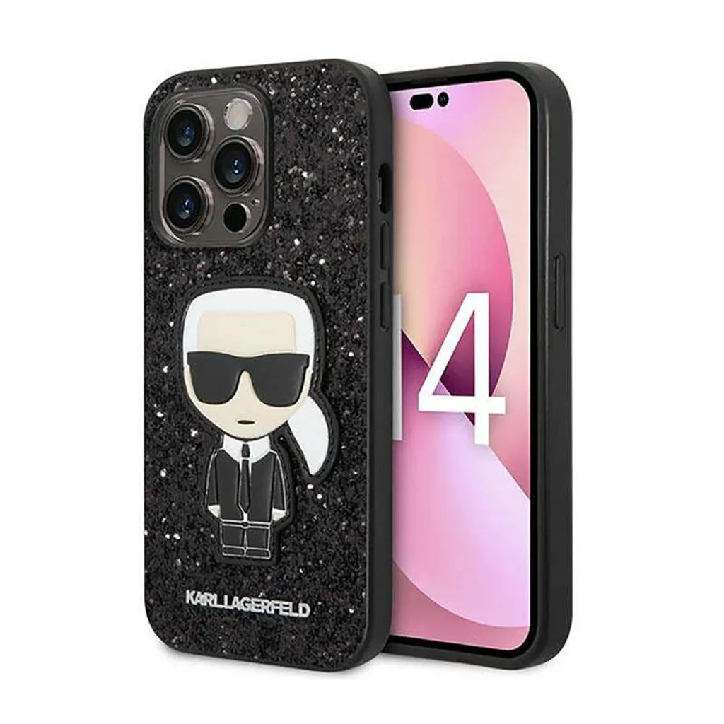 Regalo Originale iPhone 14 Pro: Cover Karl Lagerfeld Glitter Ikonik