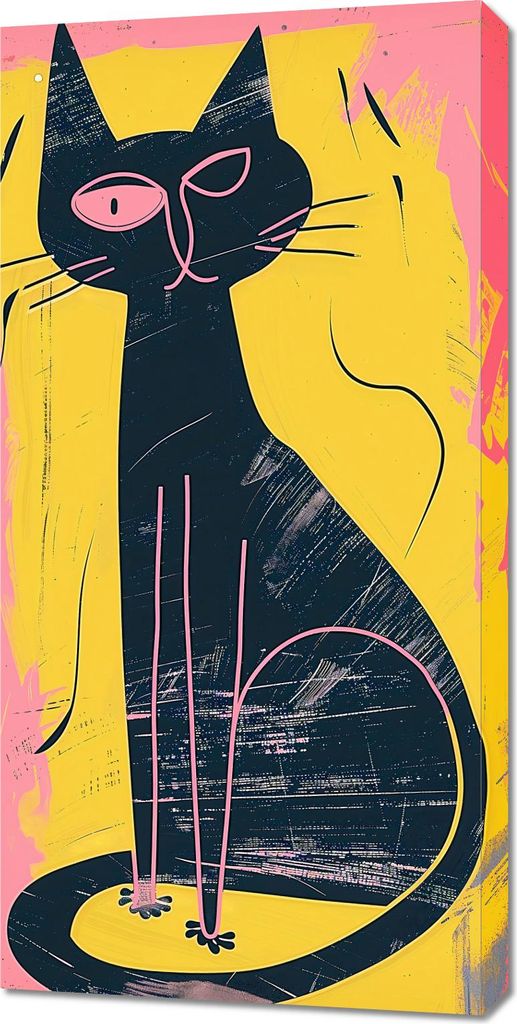 Bild 50x100cm Kontrast Katze