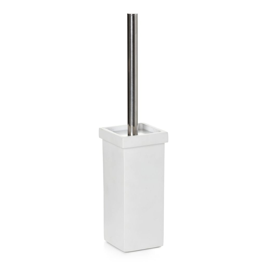 Polyresin Toiletborstel in Weiß | 7,5 x 7,5 x 35 cm | Decoratief Design für das Badezimmer