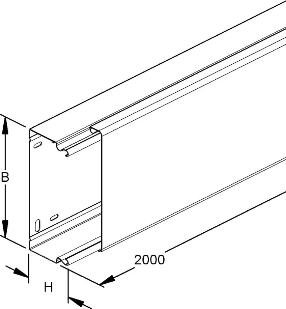 Goulotte électrique de distribution 60x150mm LFK avec capot de 2m