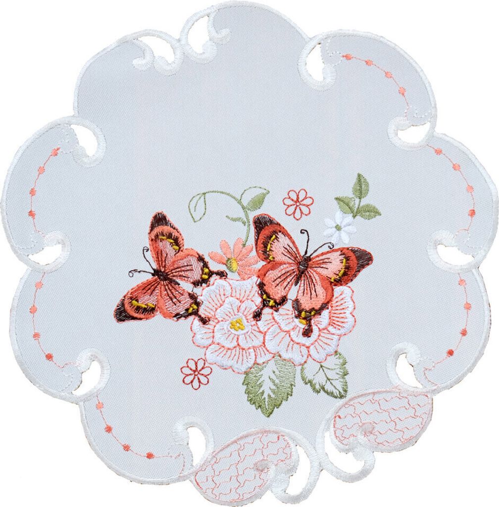 Tischdeckchen LUCIE Schmetterlinge & Cutouts Polyester Ø 30 Produktbild 