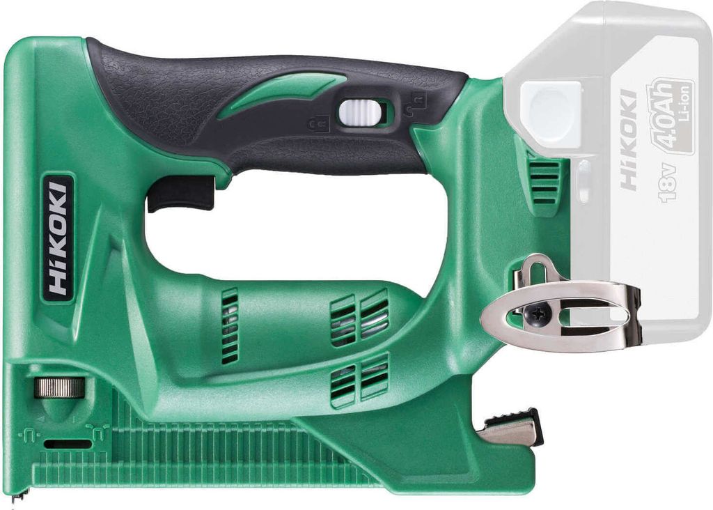 Hikoki Akku-Tacker N18DSL Nagler Klammergerät, Handtacker, Hefter, Pintacker, Stufenlose Eintreibtiefe 18V